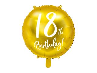 Fóliový balónek - 18. narozeniny, ZLATÝ