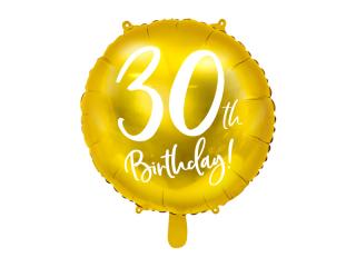Fóliový balónek - 30. narozeniny, ZLATÝ
