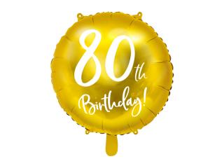 Fóliový balónek - 80. narozeniny, ZLATÝ