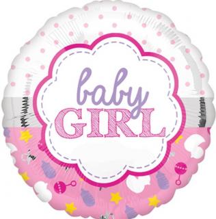 Fóliový balónek -  Baby girl  (43cm)