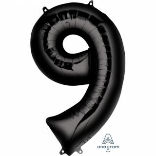 Fóliový balónek - černé číslo 9 (86cm)