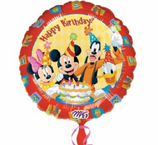 Fóliový balónek - Happy Birthday - Mickey, Minnie, Goofy, Kačer Donald (45cm)
