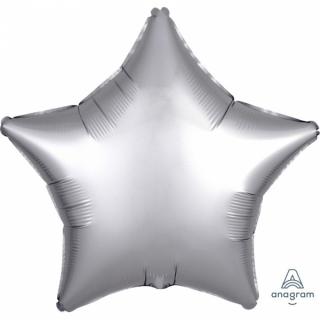 Fóliový balónek - Hvězda stříbrná  satin  (43cm)