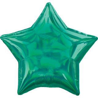 Fóliový balónek - Hvězda zelená holografická (45cm)