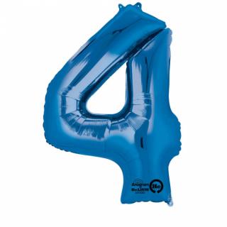 Fóliový balónek - modré číslo 4 (86cm)