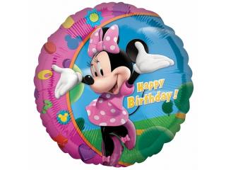 Fóliový balónek - Myška Minnie  Happy birthday  (43cm)