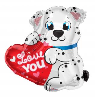 Fóliový balónek - Pes Dalmatin Love You  (50cm)