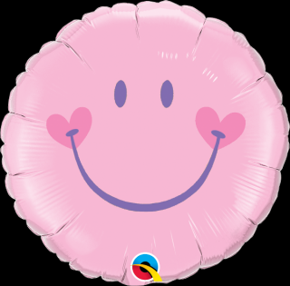 Fóliový balónek - Sladký úsměv, růžový (46cm)