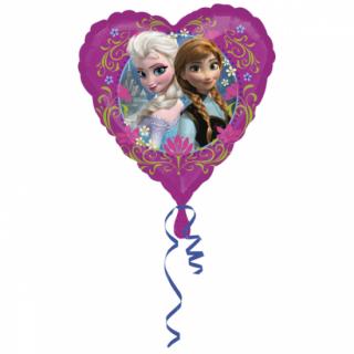 Fóliový balónek - srdce, LEDOVÉ KRÁLOVSTVÍ 1, Elsa a Anna(43cm)