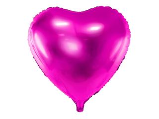 Fóliový balónek - Srdce růžové  dark pink  (45cm)