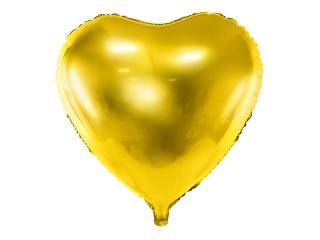 Fóliový balónek - Srdce zlaté (61cm)