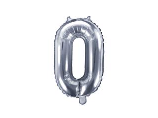 Fóliový balónek - stříbrné číslo 0 (35cm)