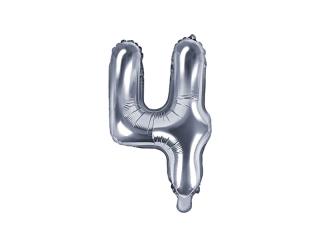 Fóliový balónek - stříbrné číslo 4 (35cm)