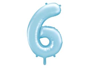 Fóliový balónek - světle modré číslo 6 (86cm)