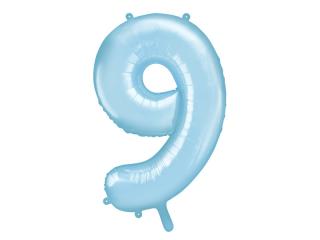 Fóliový balónek - světle modré číslo 9 (86cm)