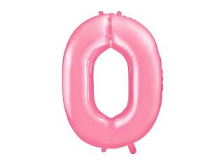 Fóliový balónek - světle růžové číslo 0 (86cm)