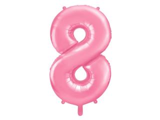Fóliový balónek - světle růžové číslo 8 (86cm)