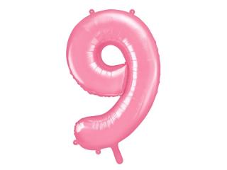 Fóliový balónek - světle růžové číslo 9 (86cm)