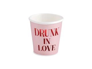 Kelímky papírové - růžové, drunk in love (6ks)