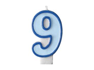 Narozeninová svíčka s číslem 9 - modrá
