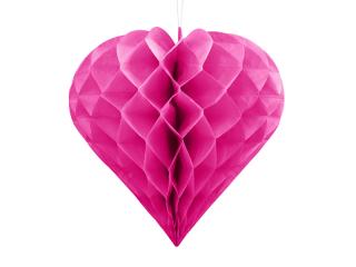 Papírová dekorace - srdce tmavě růžové (30cm)