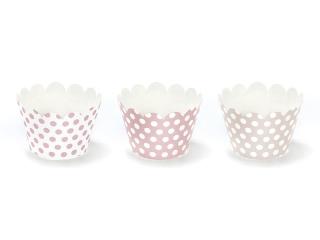 Papírové košíčky na muffiny - puntíky, růžové (6ks)