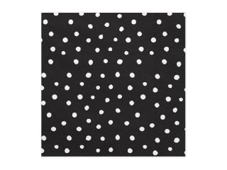 Papírové ubrousky - černé s bílými puntíky (20ks)
