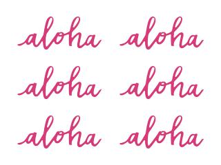 Papírový dekorační nápis -  Aloha  růžový (6ks)