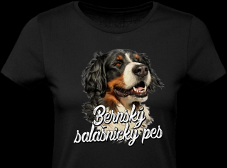 Dámské triko - Bernský salašnický pes (D) Barva: Černá, Velikost: L