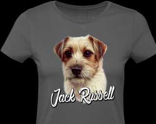 Dámské triko - Jack Russell (D) Barva: Šedá, Velikost: M