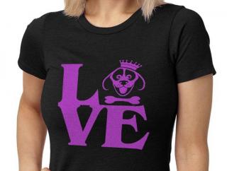 Dámské triko - Love Barva: Růžová, Velikost: XL