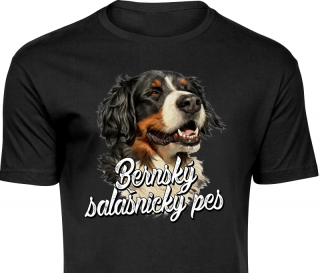 Pánské triko - Bernský salašnický pes (D) Barva: Černá, Velikost: L