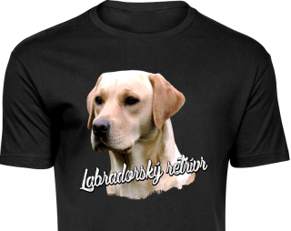 Pánské triko - Labradorský retrívr (světlý) (D) Barva: Černá, Velikost: L