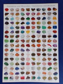 Plakát A4  - Tromlované drahé kameny - 160 druhů