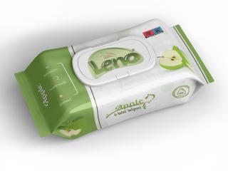 Vlhčené ubrousky - LENO 120ks Wet Wipes Apple