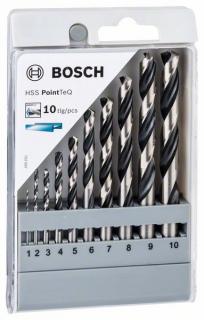 Bosch 10 dílná sada spirálových vrtáků HSS PointTeQ 1-10 mm