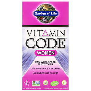 Vitamin Code RAW Women - multivitamín pro ženy - 240 kapslí (Komplexní RAW whole food multivitamin, který je určen pro ženy v reprodukčních letech. 23 druhů ovoce a zeleniny + živá probiotika a enzymy. )