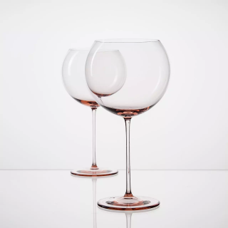 Bubble Glass Wine Set of 2 pcs pink