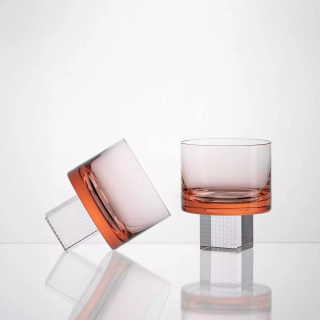 Cube whisky glass rose