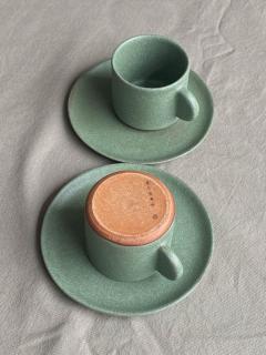 Espresso cup s ouškem XS leaf green Varianta: s podšálkem