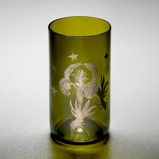 Lemonade Flower pattern - green glass