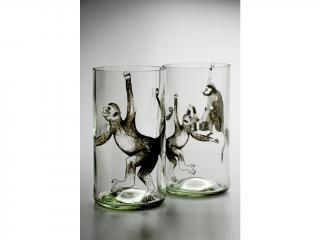 Lemonade Monkey - transparent glass Varianta: Two Monkeys