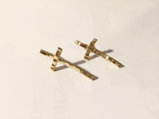 Náušnice Cross small pozlacené Varianta: stříbro pozlacené růžovým zlatem