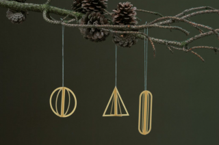 Papírové vánoční ozdoby - sada 9 kusů Varianta: Kruh, Trojúhleník, Ovál