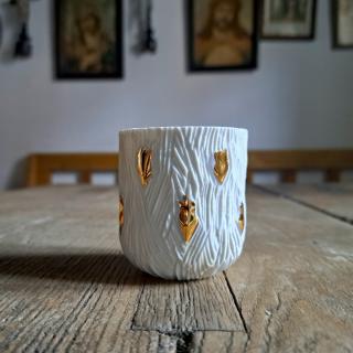 Pohárek Relikvie cappuccino srdíčka Varianta: zlatá srdíčka