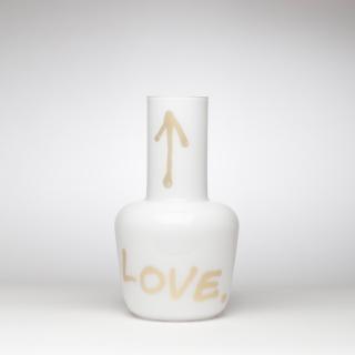 Unnamed Vase- Golden Love - white