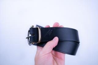 Černý kožený pásek | Faktor Leather Délka opasku: 100 cm