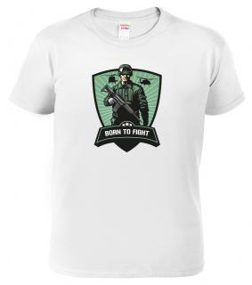 Army tričko - Born to Fight Barva: Bílá, Velikost: 2XL