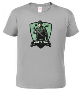 Army tričko - Born to Fight Barva: Šedá - žíhaná (Sport Grey), Velikost: L