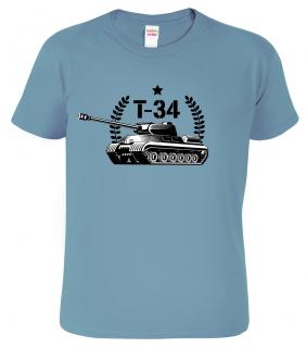 Army tričko - Tank T-34 Barva: Bledě modrá (Stone Blue), Velikost: 2XL